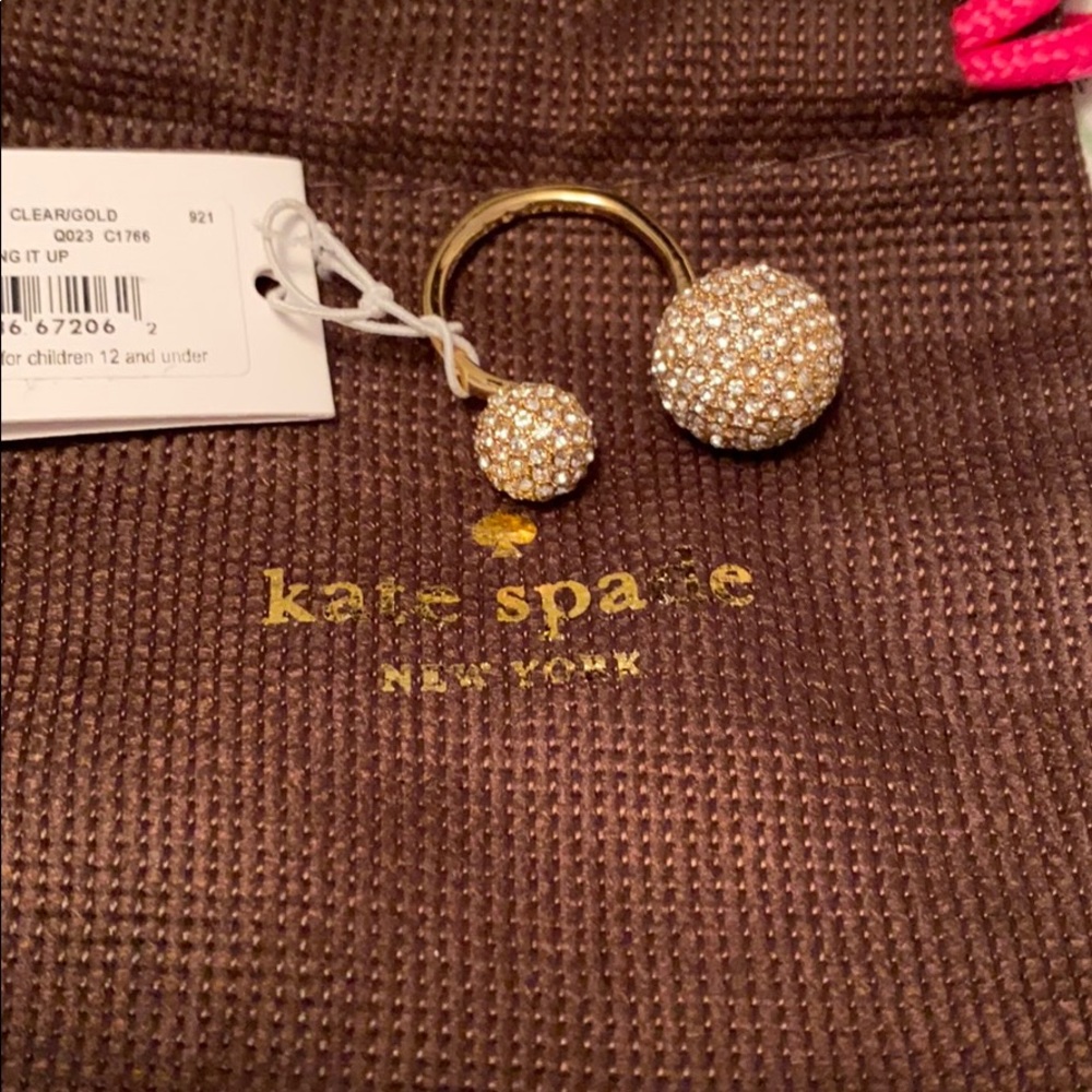 Kate Spade Ring it up Pave Ball ring sz 7